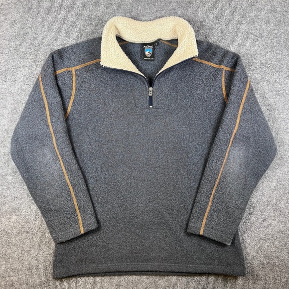 Kuhl Other - Kuhl Europa 1/4 Zip Sweater Mens M Blue Alpaca Fleece Hiking Outdoors